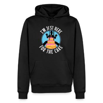 Im just here for the cake wedding - Männer Premium Bio Hoodie - Schwarz - Vorne - Nico (187cm)
