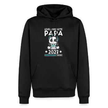Level Complete PAPA 2023 Loading Gaming Panda - Men’s Premium Organic Hoodie - black - Front - Nico (187cm)