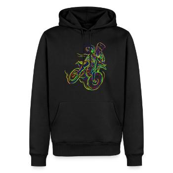 Motocross Enduro Supermoto Bike Dirt Bike Art - Sweat à capuche Premium bio Homme - noir - Devant - Nico (187cm)