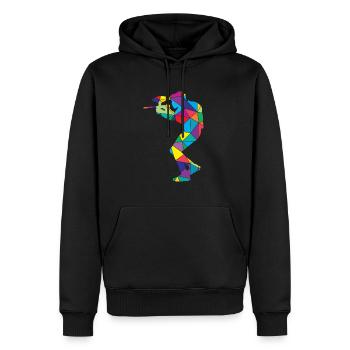 Low Poly Shooting Polygon Paintball - Men’s Premium Organic Hoodie - black - Front - Nico (187cm)