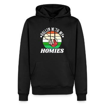 Rollin with my homies Bocce Ball - Männer Premium Bio Hoodie - Schwarz - Vorne - Nico (187cm)