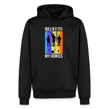 Rollin with my homies Bocce Ball - Männer Premium Bio Hoodie - Schwarz - Vorne - Nico (187cm)