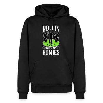 Rollin with my homies Bocce Ball - Männer Premium Bio Hoodie - Schwarz - Vorne - Nico (187cm)