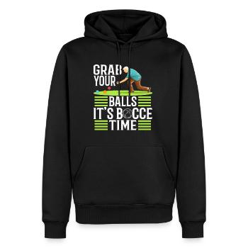 Grab your balls its bocce time - Men’s Premium Organic Hoodie - black - Front - Nico (187cm)