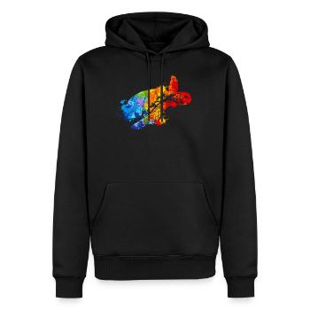 Turtle Splash Art Animal Lover - Sweat à capuche Premium bio Homme - noir - Devant - Nico (187cm)