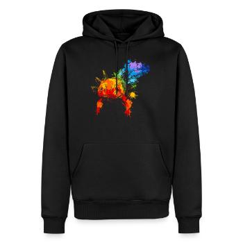 Axolotl Splash Art Animal Lover - Sweat à capuche Premium bio Homme - noir - Devant - Nico (187cm)