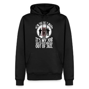 Im the best man - Männer Premium Bio Hoodie - Schwarz - Vorne - Nico (187cm)