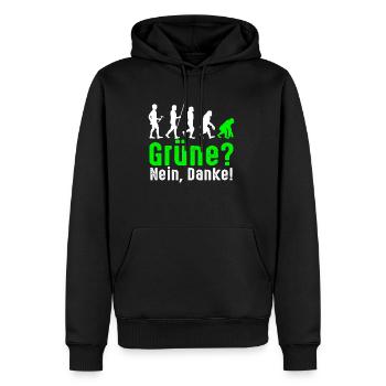 Grün Nein Danke Stellungnahme - Männer Premium Bio Hoodie - Schwarz - Vorne - Nico (187cm)