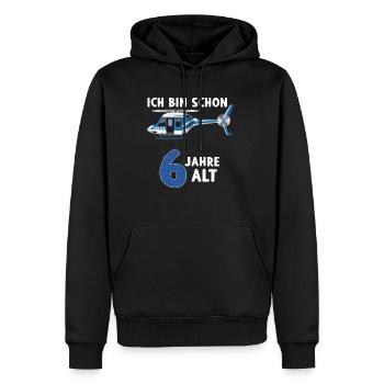Polizei Hubschrauber Geburtstagsshirt 6 Jahre - Männer Premium Bio Hoodie - Schwarz - Vorne - Nico (187cm)