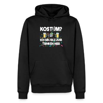 Kostüm? Ich bin nur zum Trinken hier - Männer Premium Bio Hoodie - Schwarz - Vorne - Nico (187cm)