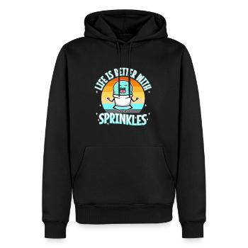 Life Is Better With Sprinkles - Männer Premium Bio Hoodie - Schwarz - Vorne - Nico (187cm)