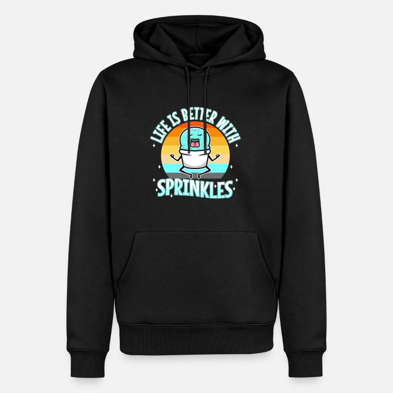 Life Is Better With Sprinkles - Männer Premium Bio Hoodie - Schwarz