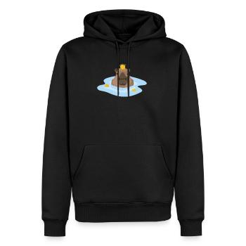 Capybara Idée cadeau Meme Capybara Capybara - Sweat à capuche Premium bio Homme - noir - Devant - Nico (187cm)