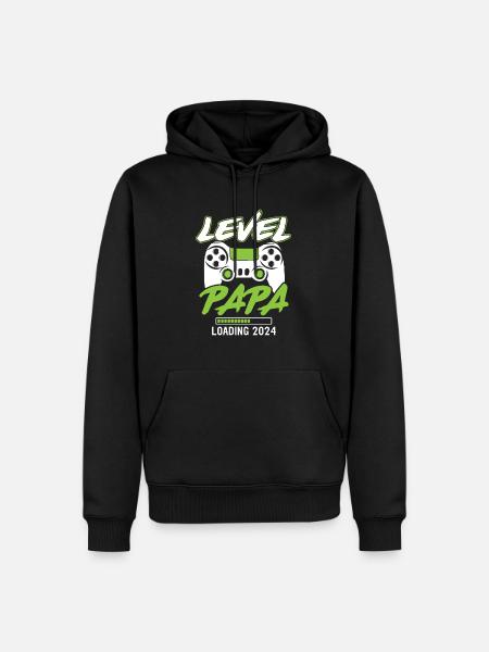 Papa Level Loading 2024 - Men’s Premium Organic Hoodie - black