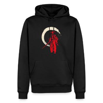 Retro Samurai Krieger - Männer Premium Bio Hoodie - Schwarz - Vorne - Nico (187cm)