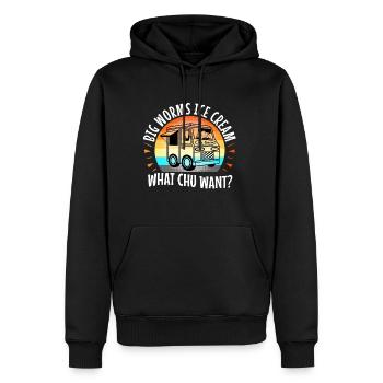 Big worms ice cream truck - Männer Premium Bio Hoodie - Schwarz - Vorne - Nico (187cm)