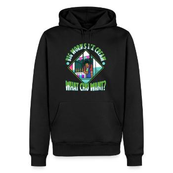Big worms ice cream truck - Männer Premium Bio Hoodie - Schwarz - Vorne - Nico (187cm)