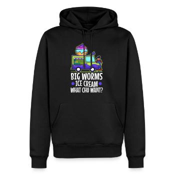 Big worms ice cream truck - Männer Premium Bio Hoodie - Schwarz - Vorne - Nico (187cm)