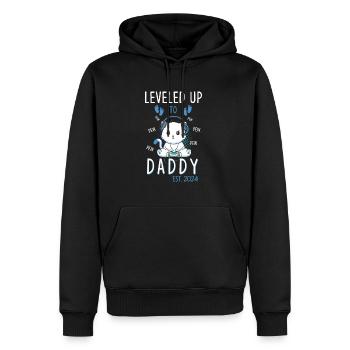 Nivelé jusqu’à papa 2024 - Sweat à capuche Premium bio Homme - noir - Devant - Nico (187cm)
