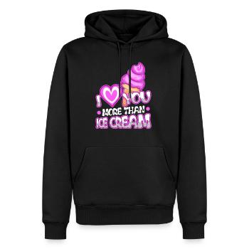 I love you more than ice cream - Männer Premium Bio Hoodie - Schwarz - Vorne - Nico (187cm)
