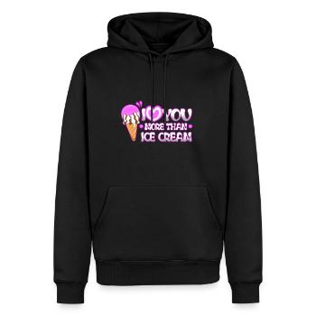 I love you more than ice cream - Men’s Premium Organic Hoodie - black - Front - Nico (187cm)