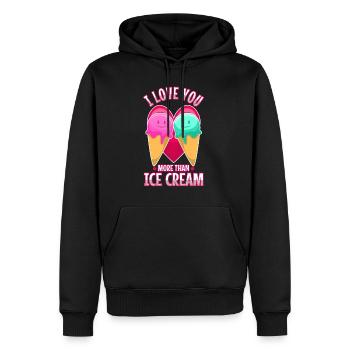 I love you more than ice cream - Männer Premium Bio Hoodie - Schwarz - Vorne - Nico (187cm)
