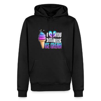 I love you more than ice cream - Men’s Premium Organic Hoodie - black - Front - Nico (187cm)
