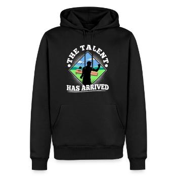 The Talent has arrived cornhole - Men’s Premium Organic Hoodie - black - Front - Nico (187cm)