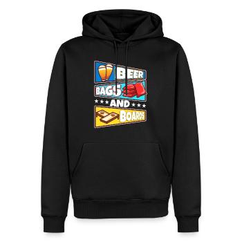 Cornhole - Beer Bags and Boards - Men’s Premium Organic Hoodie - black - Front - Nico (187cm)