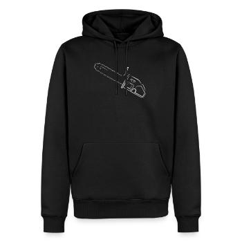 Silhouette de tronçonneuse - Sweat à capuche Premium bio Homme - noir - Devant - Nico (187cm)