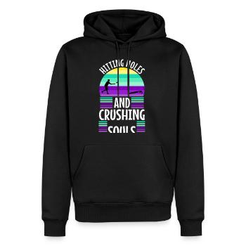 Hitting Holes and Crushing Souls - Männer Premium Bio Hoodie - Schwarz - Vorne - Nico (187cm)