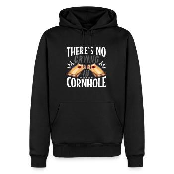 Il n’y a pas de pleurs dans le trou de maïs - Sweat à capuche Premium bio Homme - noir - Devant - Nico (187cm)