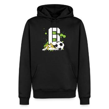 Football Anniversaire 6 ans Jeunes enfants - Sweat à capuche Premium bio Homme - noir - Devant - Nico (187cm)