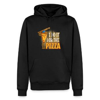 Je le fais pour la pizza - Sweat à capuche Premium bio Homme - noir - Devant - Nico (187cm)