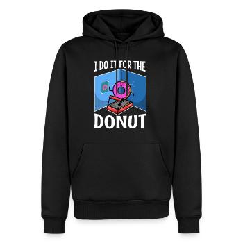 Je le fais pour les beignets - Sweat à capuche Premium bio Homme - noir - Devant - Nico (187cm)