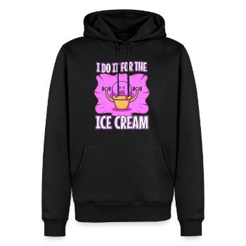 Je le fais pour la crème glacée - Sweat à capuche Premium bio Homme - noir - Devant - Nico (187cm)
