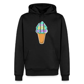 Léchez-moi jusqu’à la crème glacée - Sweat à capuche Premium bio Homme - noir - Devant - Nico (187cm)