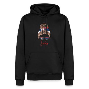 Serbische Frau Serbien Geschenk Srbija Flagge - Männer Premium Bio Hoodie - Schwarz - Vorne - Nico (187cm)