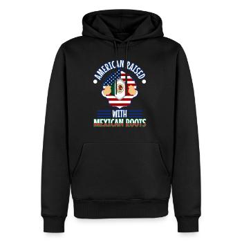 American raised with Mexican roots - Männer Premium Bio Hoodie - Schwarz - Vorne - Nico (187cm)