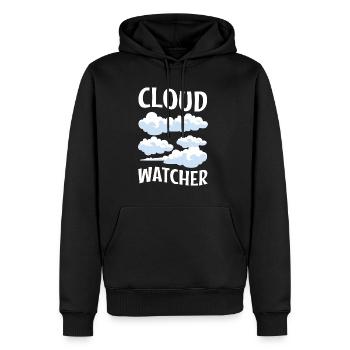 Cloud Watcher - Männer Premium Bio Hoodie - Schwarz - Vorne - Nico (187cm)