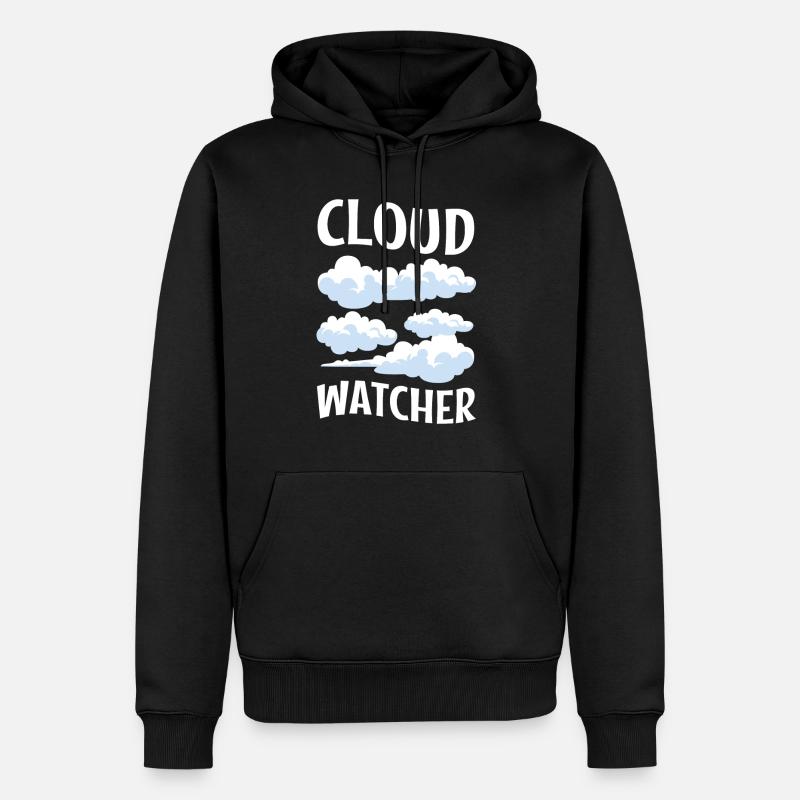 Cloud Watcher - Männer Premium Bio Hoodie - Schwarz