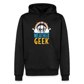 Weather Geek - Men’s Premium Organic Hoodie - black - Front - Nico (187cm)
