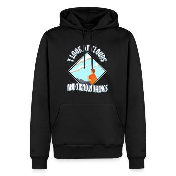 I Look At Clouds And I Know Things - Männer Premium Bio Hoodie - Schwarz - Vorne - Nico (187cm)