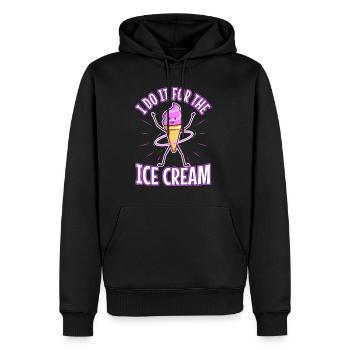 Je le fais pour la crème glacée - Sweat à capuche Premium bio Homme - noir - Devant - Nico (187cm)