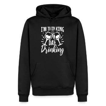 Im thinking day drinking - Männer Premium Bio Hoodie - Schwarz - Vorne - Nico (187cm)