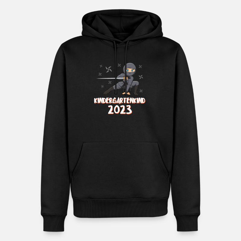 Kindergartenkind 2023 - Männer Premium Bio Hoodie - Schwarz