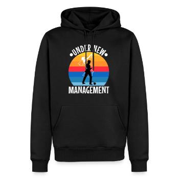 Under New Management - Männer Premium Bio Hoodie - Schwarz - Vorne - Nico (187cm)