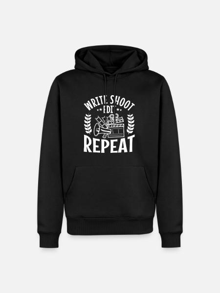 Write Shoot Edit Repeat - Men’s Premium Organic Hoodie - black