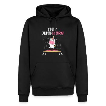 Jumpicorn Licorne Trampoline - Sweat à capuche Premium bio Homme - noir - Devant - Nico (187cm)