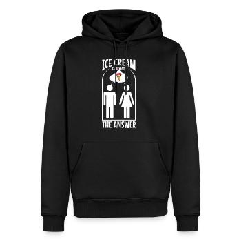 La crème glacée est toujours la réponse - Sweat à capuche Premium bio Homme - noir - Devant - Nico (187cm)